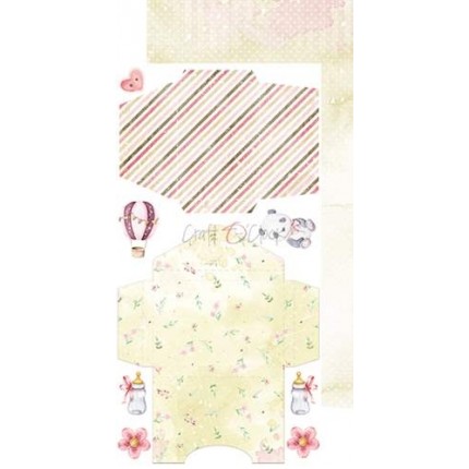 Skrebinimo popieriaus rinkinys Craft O'Clock - Hello Little Girl Junk Journal, 15.5x30.5cm, 250 g/m², 18 lapų