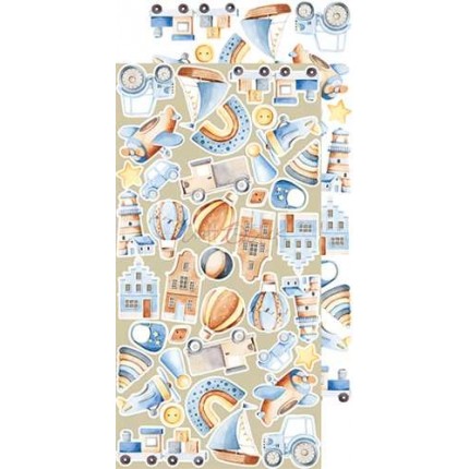 Skrebinimo popieriaus rinkinys Craft O'Clock - Hello Little Boy Extras, 15.5x30.5cm, 250 g/m², 9 lapai