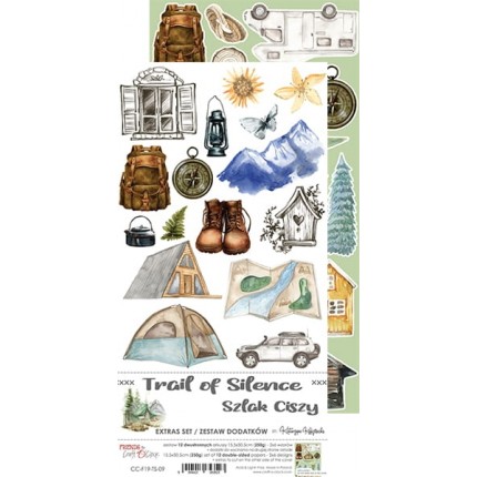 Skrebinimo popieriaus rinkinys Craft O'Clock - Trail of Silence Extras, 15.5x30.5cm, 250 g/m², 12 lapų