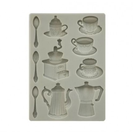Silikoninė liejimo forma Stamperia - Coffee and Chocolate - Cups (KACMA504), 14.8x21cm
