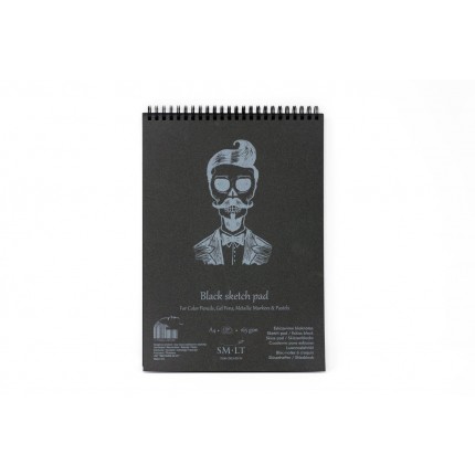 Eskizavimo bloknotas juodais lapais Authentic SMLT Art, A4, 165 g/m², 30 lapų