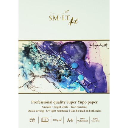 Piešimo sąsiuvinis - sintetinis popierius, Yupo Pro SMLT Art,, A4, 200g/m2, 10 lapų