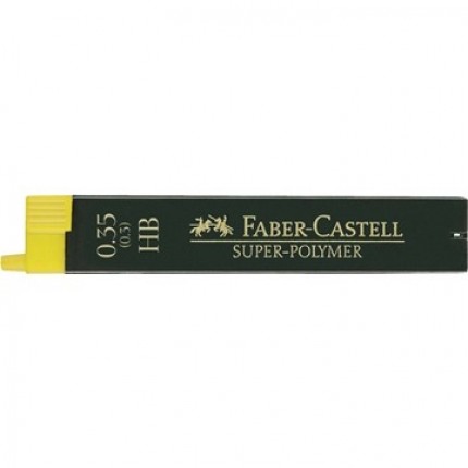 Grafito šerdelės Faber Castell automatiniam pieštukui, HB, diam. 0.35 mm, ilgis 60mm, 12 vnt. dėžutėje