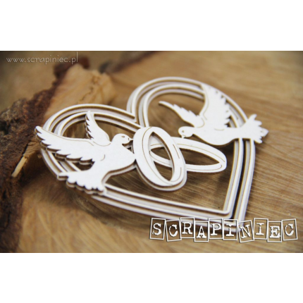 Kartono formelė Scrapiniec - Love in 3D - Heart 01