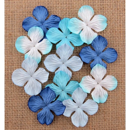 Popierinės gėlytės Promlee Flowers - Mixed Blue Tone Hydrangea blooms SAA-390-35, 35mm, 20vnt.