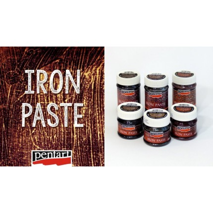 Pasta Pentart geležies imitacijai Iron Paste - Red-brown, 100ml 