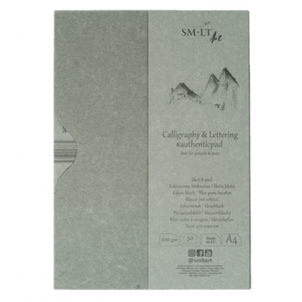 Kaligrafijos ir dailyraščio albumas su aplanku Authentic SMLT Art, A4, 100 g/m², 50 lapų