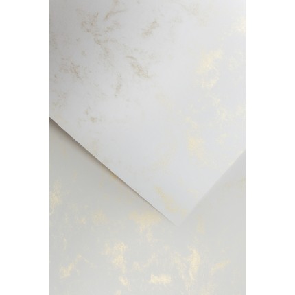 Popierius Marmur, A4, 220 g/m², baltas su žvilgiu auksiniu ornamentu, 1 vnt.