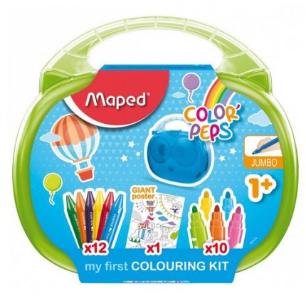 Piešimo priemonių rinkinys Maped Color Peps Early Age lagaminėlyje, vaikams nuo 1 metų 