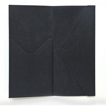 Vokas Pearl DL, 110x220 mm, su kišenėle, 220 g/m², žvilgios juodos sp., 5 vnt.
