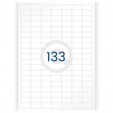 Lipnios etiketės A4 lape 133vnt., 15x28 mm, 100 lapų
