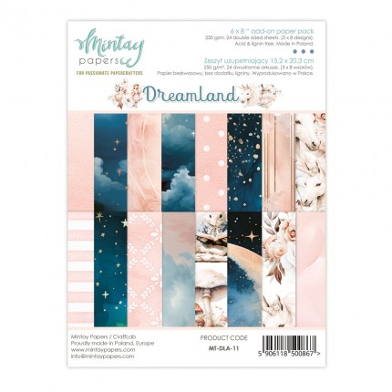 Skrebinimo popieriaus rinkinys Mintay - Dreamland, 15.2x20.3cm, 240g/m² , 24 lapai