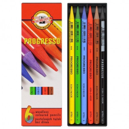 Spalvotų pieštukų rinkinys Progresso Koh-I-Noor, 6 spalvos