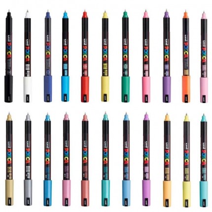 Žymeklis UNI POSCA PC-1MR, 0.7mm, 16 klasikinių spalvų