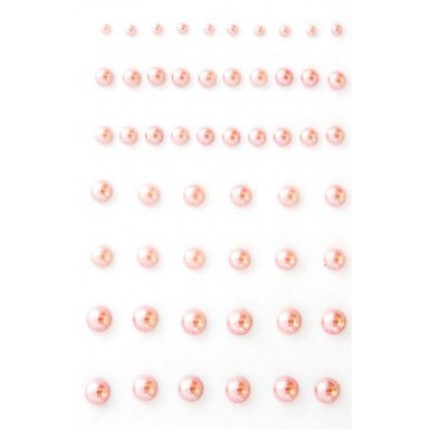 Perliukai lipnūs plastikiniai 3-7mm, 54vnt, rausvos sp.