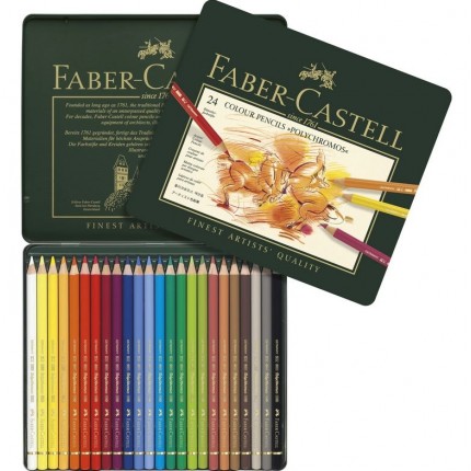 Spalvoti pieštukai Faber-Castell Polychromos, 24 spalvų