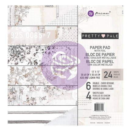 Skrebinimo popieriaus rinkinys Prima Marketing - Pretty Pale, 30.5x30.5cm, 230g/m², 24 lapai