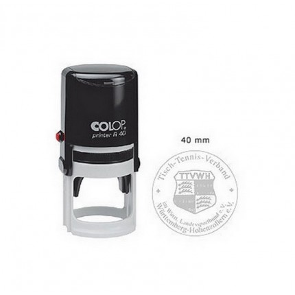 Antspaudas COLOP Printer R40, juodas korpusas, bespalvė pagalvėlė