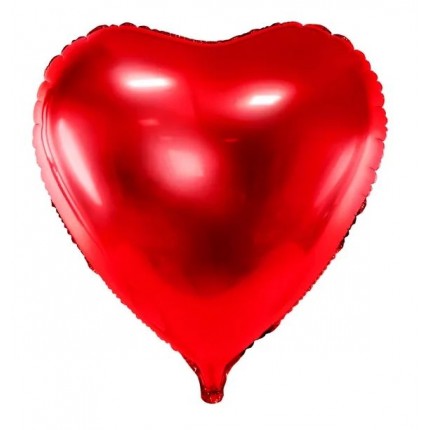 Folinis balionas Širdis, 72x73cm, raudonos sp.