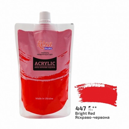 Akriliniai dažai Rosa Studio, Bright Red 447, 200ml