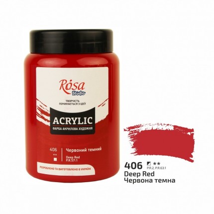 Akriliniai dažai Rosa Studio, Dark Red 406, 400ml