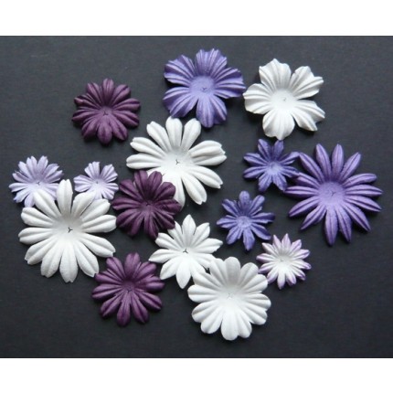 Popierinės gėlytės Promlee Flowers - Mixed Purple/White Blooms set SAA-159, 100vnt. 