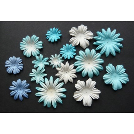 Popierinės gėlytės Promlee Flowers - Mixed Blue/White Blooms set SAA-161, 100vnt. 