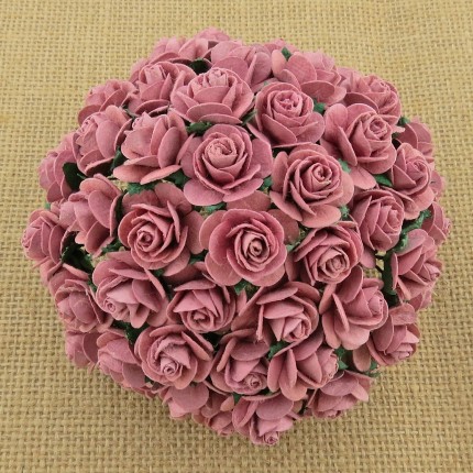 Popierinės gėlytės Promlee Flowers - Dusky Pink Open Roses SAA-489-15, 15mm, 10vnt.