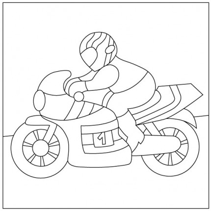 Eskizas smėlio tapybai Motociklininkas 20x18cm (SCH13-02 / SCH-07)
