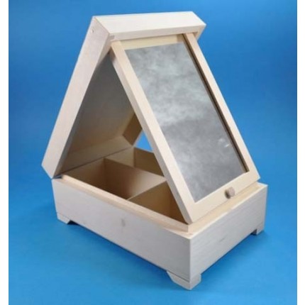 Dėžutė medinė su veidrodėliu sulankstoma, 16x24x9.1cm
