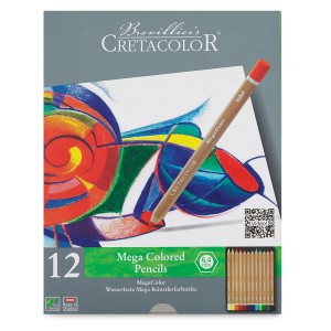 Spalvotų pieštukų rinkinys Cretacolor Megacolor, metalinėje dėžutėje, 12vnt.