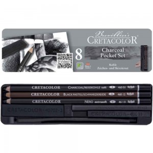 Rinkinys piešimui Cretacolor Charcoal Pocket Set, 8 dalių