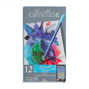 Akvarelinių pieštukų rinkinys Cretacolor Marino, metalinėje dėžutėje, 12vnt.