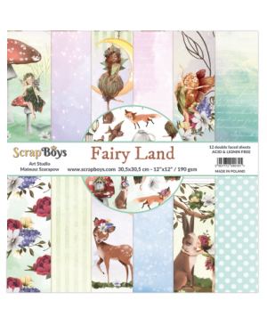 Skrebinimo popierius ScrapBoys – Fairy Land, 190 g/m², 30.5x30.5cm, 12 lapų