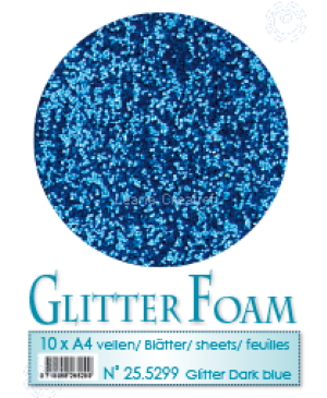 Putgumė Leane Creatief - Glitter Foam Foamiran - Tamsiai Mėlyna su blizgučiais, A4, 10 lapų