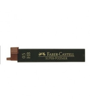 Grafito šerdelės Faber Castell Super Polymer automatiniam pieštukui, HB, diam. 0.5 mm, ilgis 60mm, 12 vnt. dėžutėje