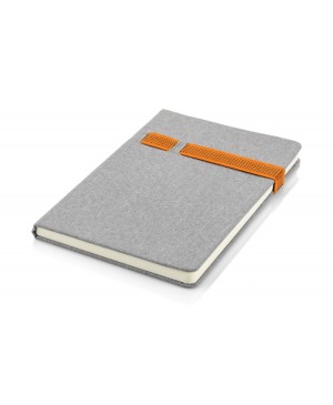 Užrašų knygutė Holdi, A5, 80 lapų linijomis, pilka su oranžinėmis detalėmis