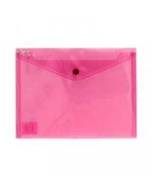 Plastikinis skaidrus vokas su spaustuku Patio, A5, rožinis