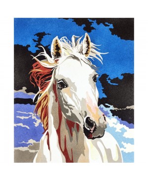Eskizas smėlio tapybai 38x46cm, Baltas žirgas (TRQ-297)