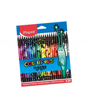 Spalvoti pieštukai Maped Color Peps Monsters, 24 spalvos