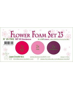 Putgumė Leane Creatief - Flower Foam Foamiran - Set No.23 Bordeaux Colours, 0.8mm, A4, 6 lapai