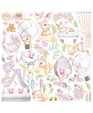 Skrebinimo popierius Fabrika Decoru – Funny fox girl, 200 g/m², 30.5x30.5cm, 1vnt