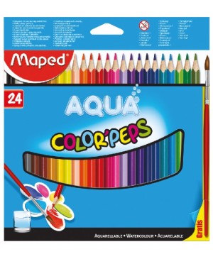 Spalvoti akvareliniai pieštukai Maped Color Peps AQUA 24 spalvos