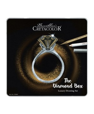 Rinkinys piešimui Cretacolor Diamond Box, metalinėje dėžutėje, 15 dalių