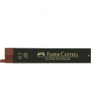 Grafito šerdelės Faber Castell Super Polymer automatiniam pieštukui, 2B, diam. 0.5 mm, ilgis 60mm, 12 vnt. dėžutėje