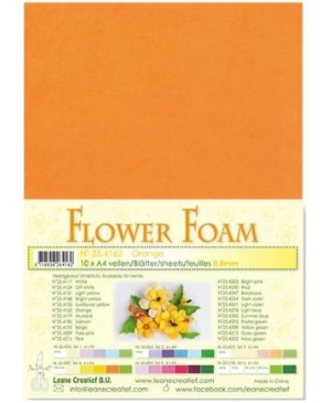 Putgumė Leane Creatief - Flower Foam Foamiran - Oranžinė, 0.8mm, A4, 10 lapų      
