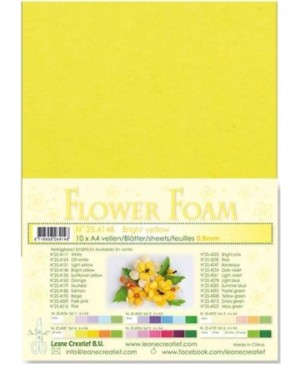 Putgumė Leane Creatief - Flower Foam Foamiran - Ryški geltona, 0.8mm, A4, 10 lapų      
