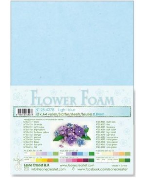Putgumė Leane Creatief - Flower Foam Foamiran - Šviesiai melsva, 0.8mm, A4, 10 lapų      
