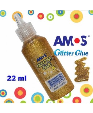 Klijai su blizgučiais dekoravimui Amos Glitter Glue, 22 ml, aukso sp.