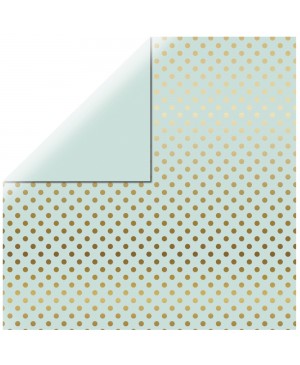 Skrebinimo popierius Gold Foil Dots - Mint Green, 30.5x30.5cm, 180g/m², 1l.